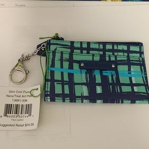 NWT Vera Bradley Slim Coin Purse Keychain